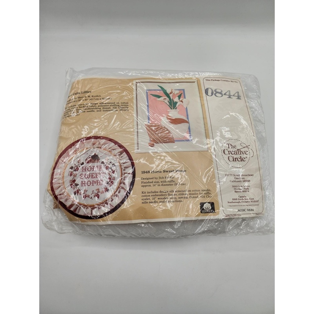 The Creative Circle Home Sweet Home Calla Lillies Embroidery Kit 14in 16x20in